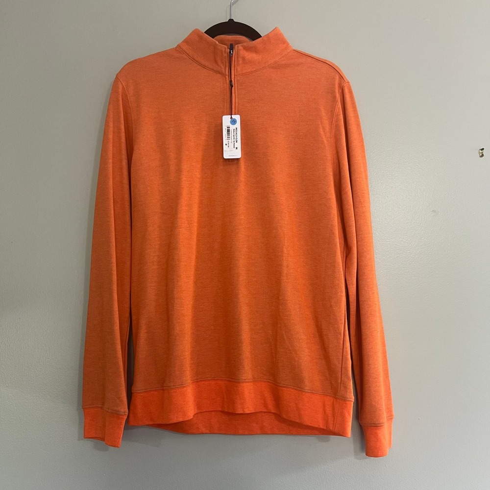 Turtleson Orange Heather Quarter‎ Zip Pullover Size M golf preppy layer
